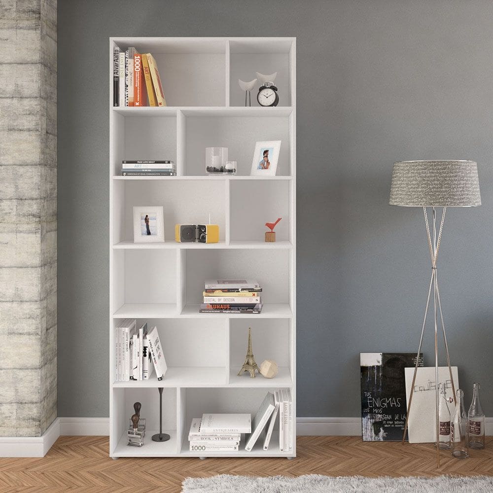 Estante Xangai 12 Nichos Assimétricos Branco Politorno Móveis