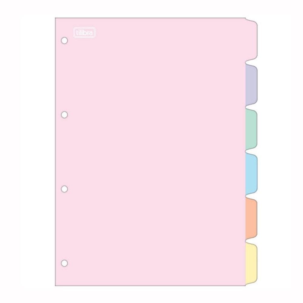 Divisória colorida universitário 6 projeções 316881 Tilibra