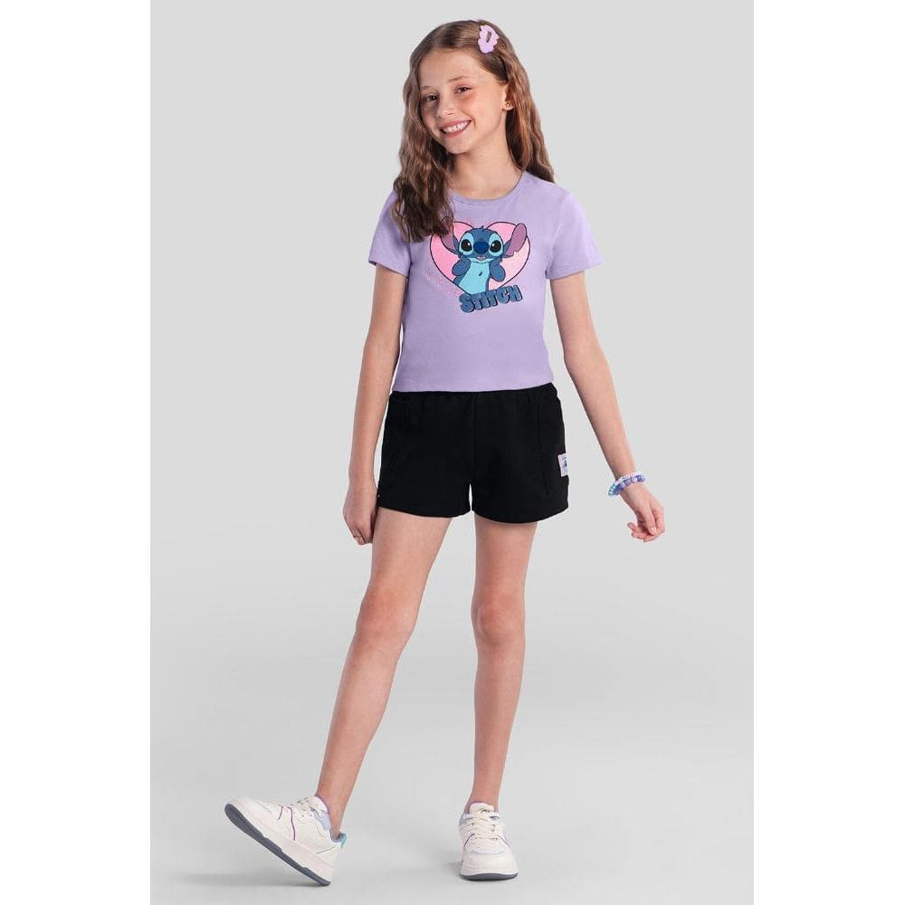 Conjunto infantil menina do Stitch Brandili