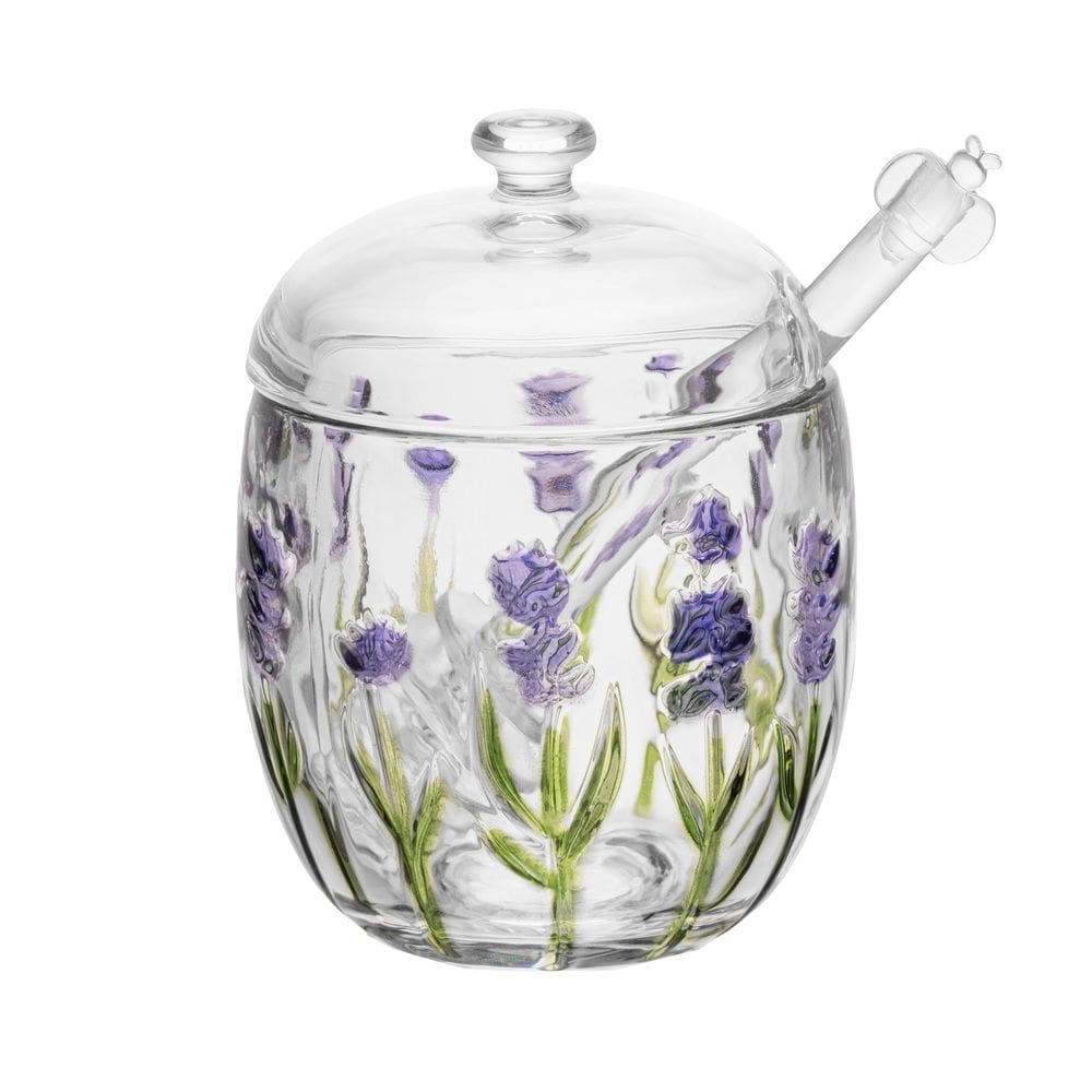 Meleira de Cristal C/Pegador Lavanda Hand Painting Lyor