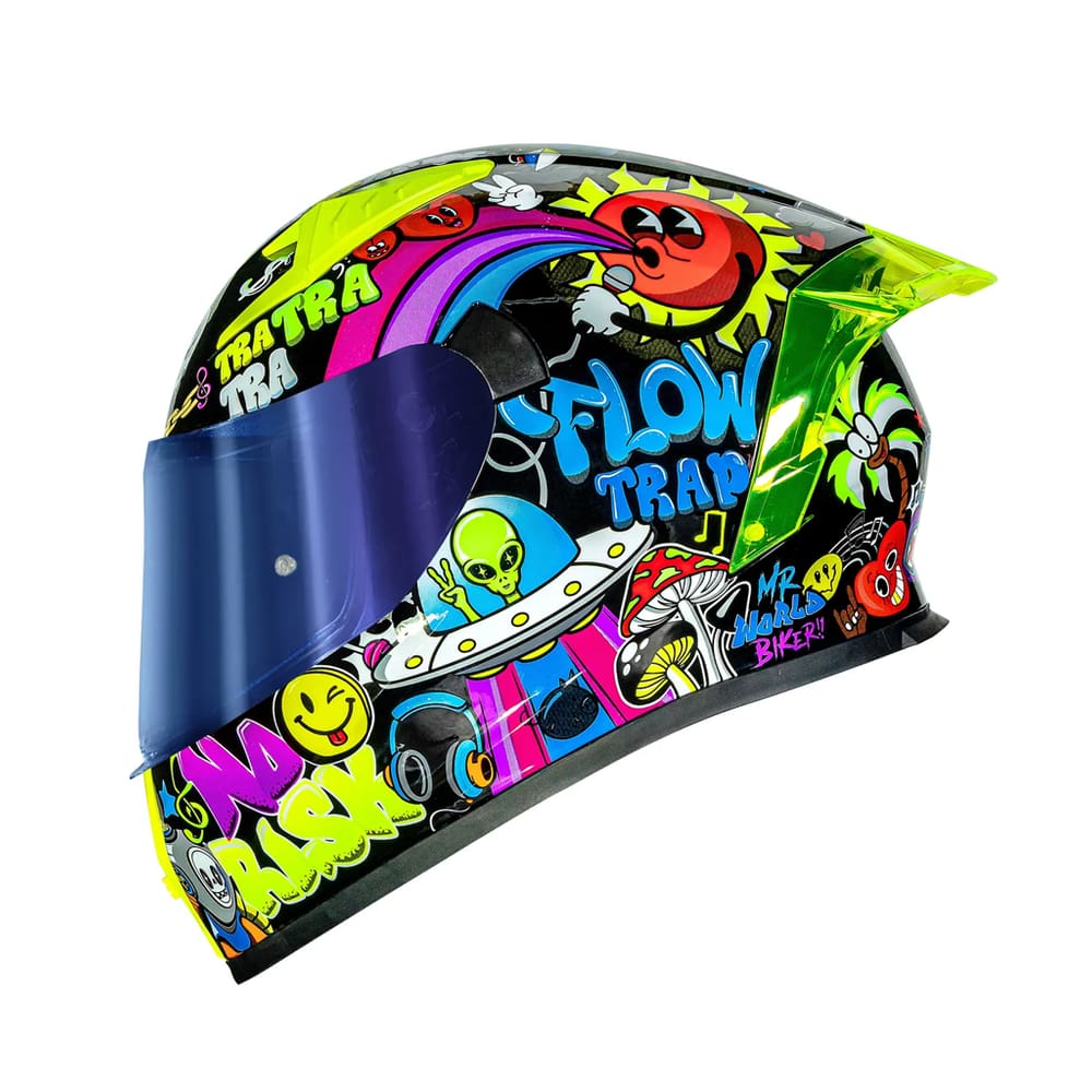 Capacete Norisk Flow Trap Black Viseira Extra + Spoiler (56)