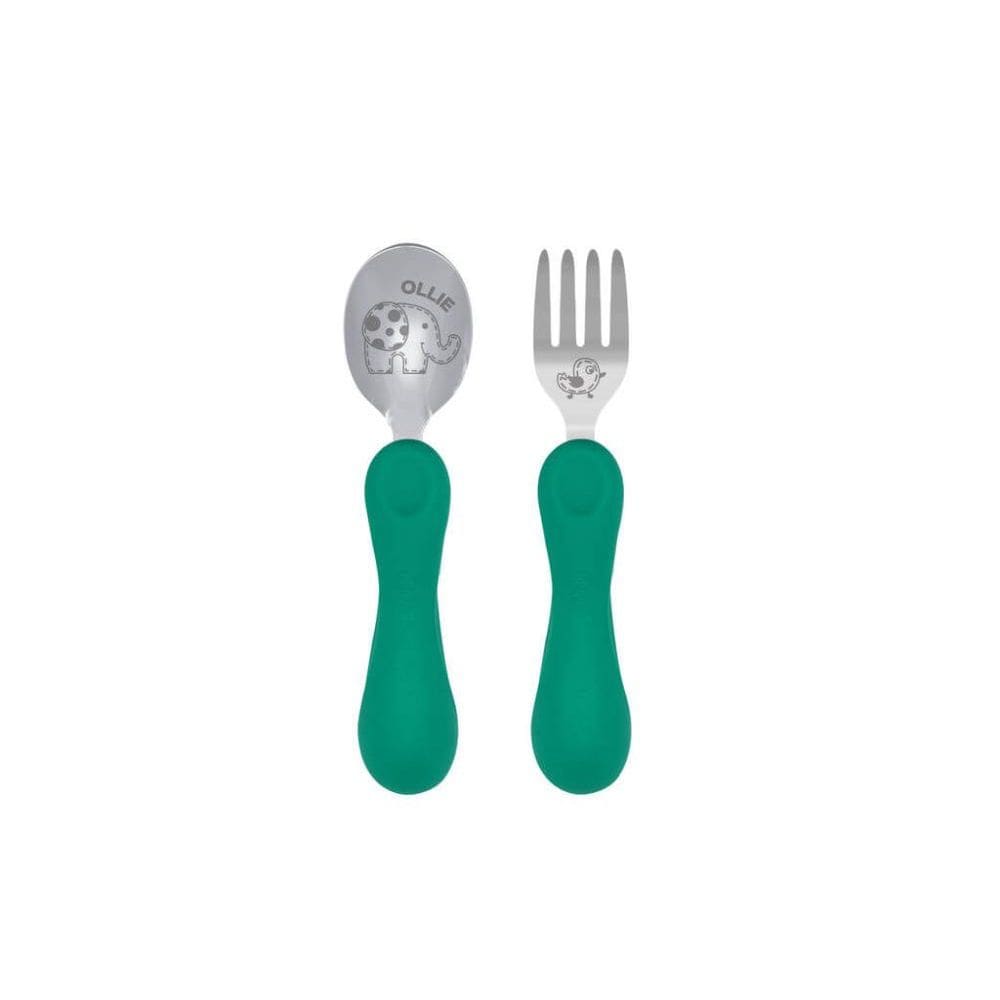 Jogo Anatômico Colher E Garfo Com Inox Elefante Ollie 2Pcs - Marcus  Marcus