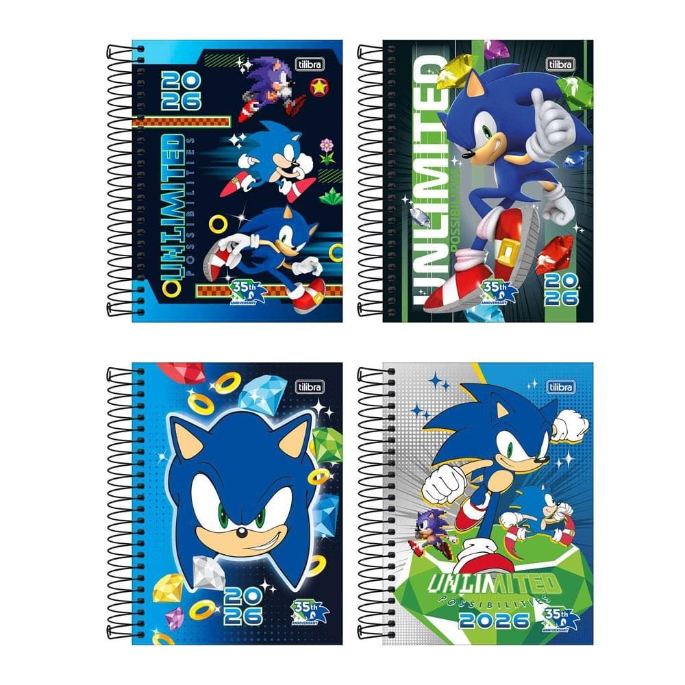 Agenda espiral diária Sonic 2026 Tilibra