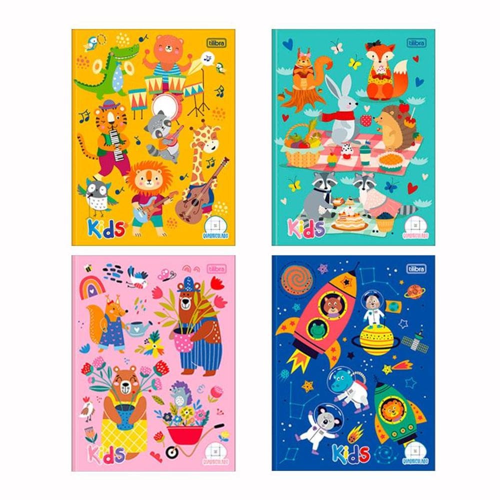 Caderno brochura capa dura quadriculado Sapeca Tilibra