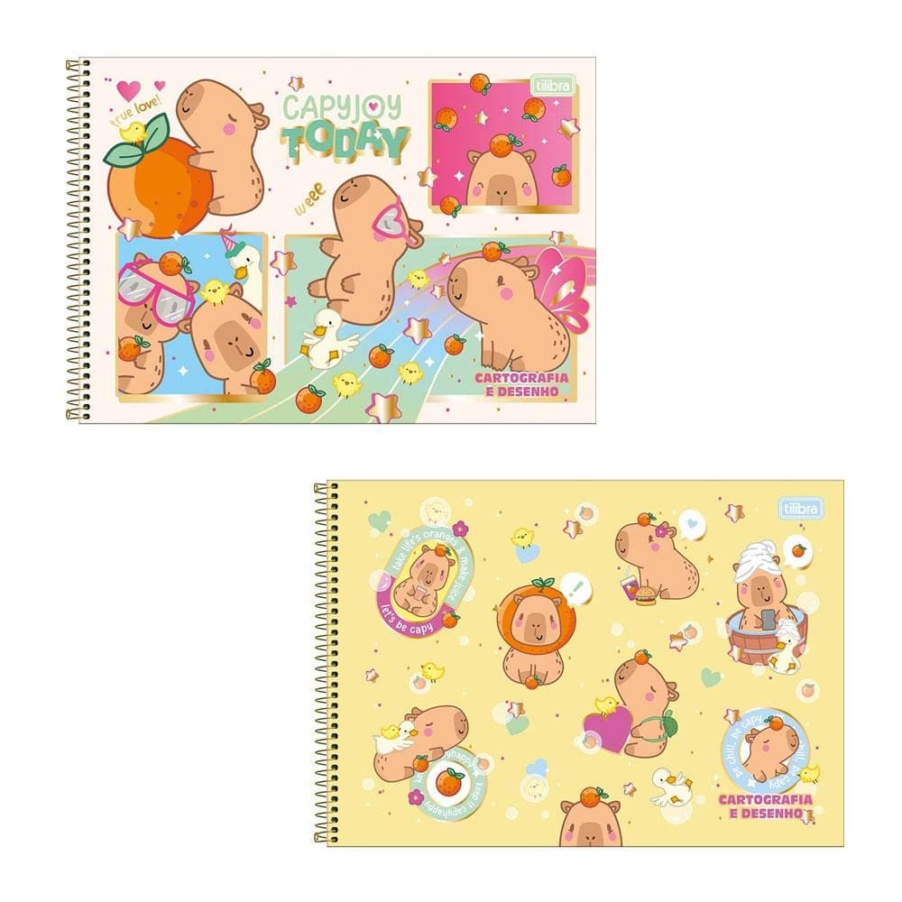 Caderno espiral capa dura cartografia 80fls Capyclub Tilibra