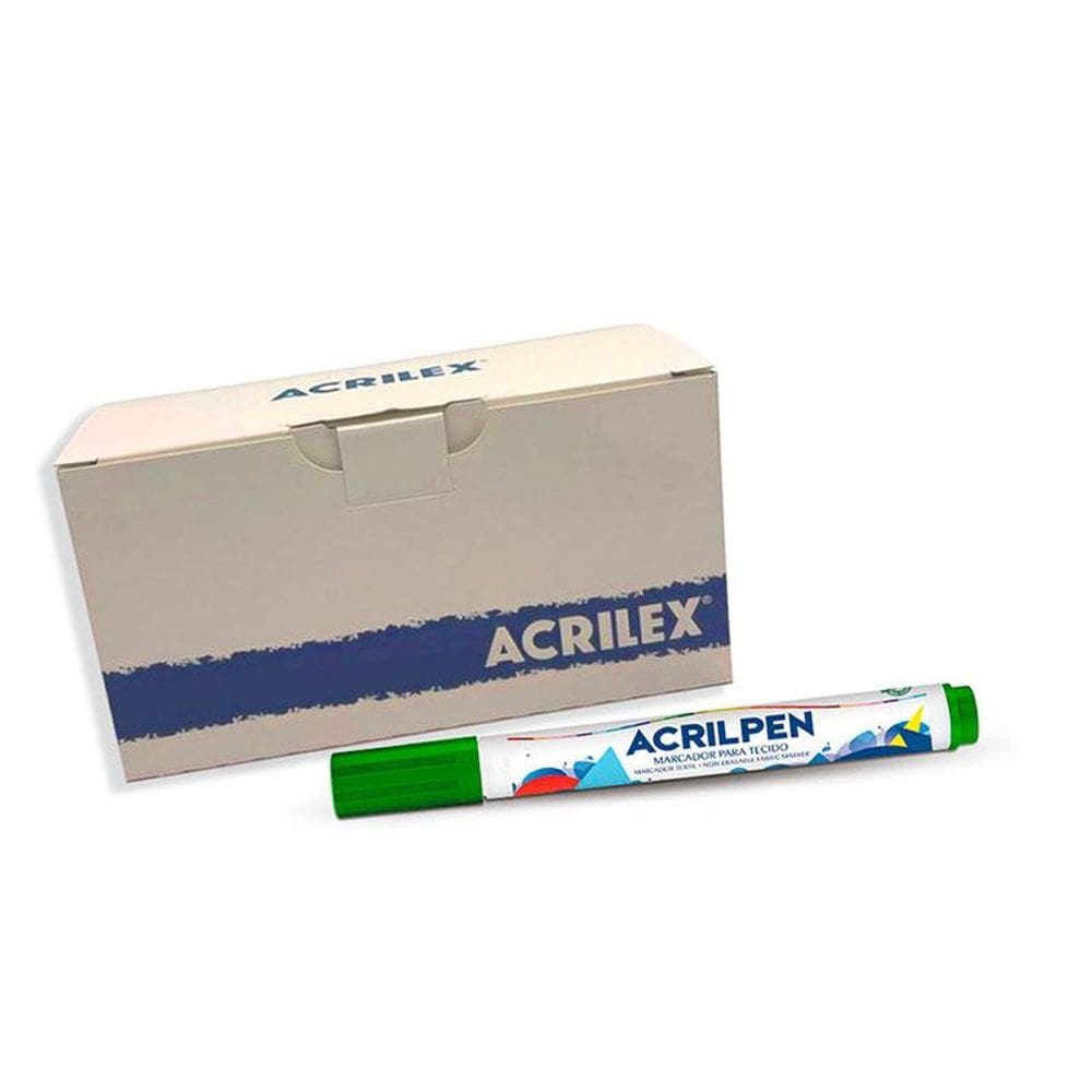 Caneta para tecido Acrilpen Verde Folha 510 com 6 unid - Acr