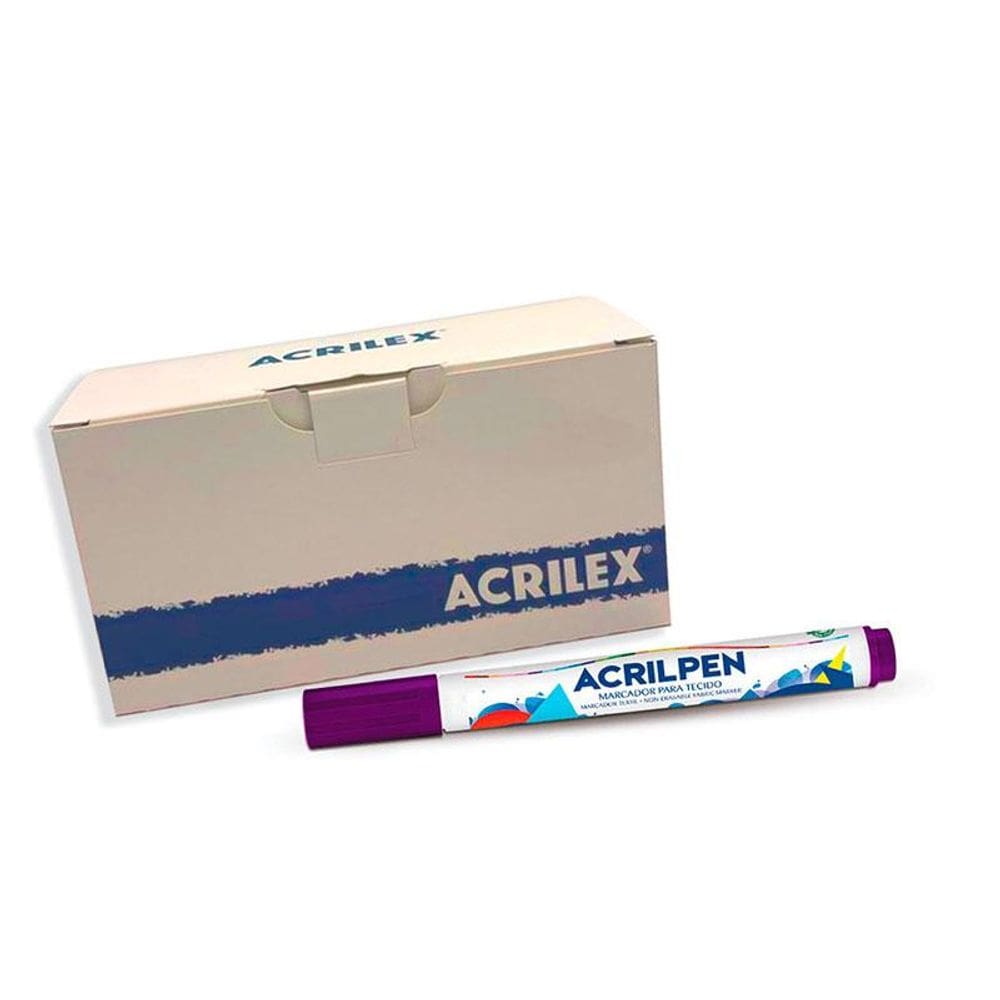 Caneta para tecido Acrilpen Violeta 516 com 6 unid - Acrilex