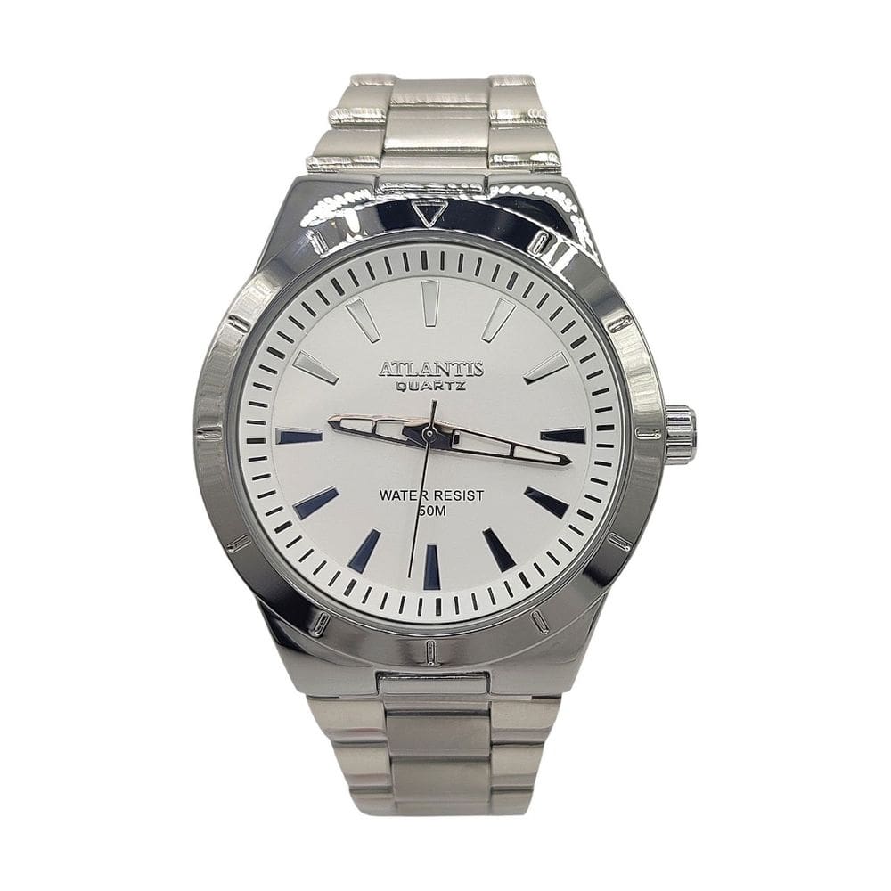 Relógio Atlantis Social Prateado Classico Resistente 5atm