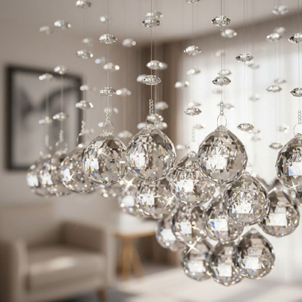 Lustre Para Sala, Cozinha, Sala De Jantar,cristal Base 20x70