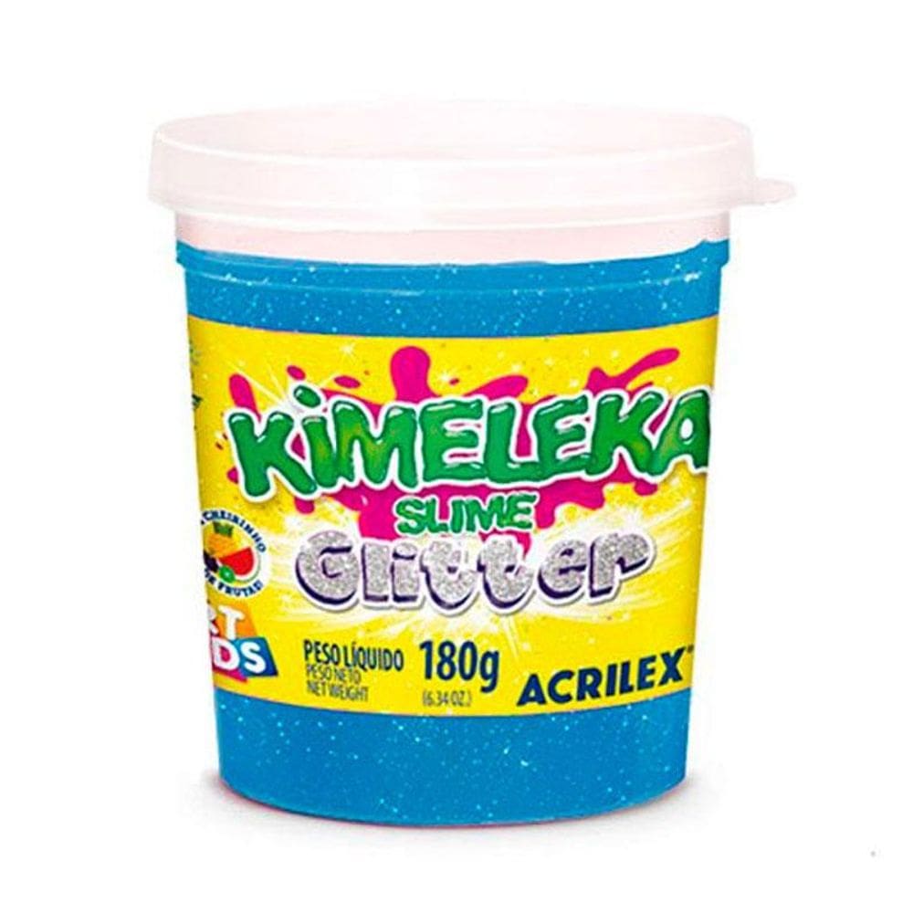 Kimeleka Slime Art Kids c/ glitter 180g Azul 204 Acrilex