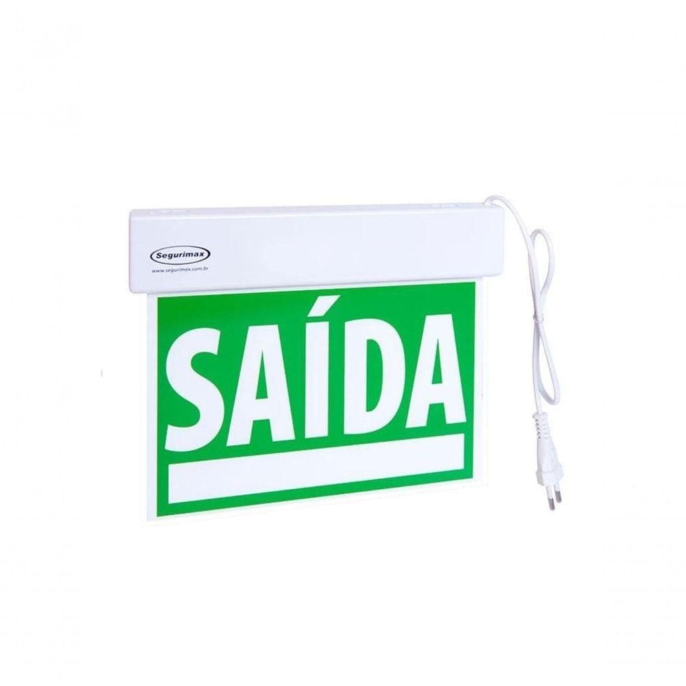 Sinalizacao De Saida Segurimax Slim Dupla Face Verde 24x18