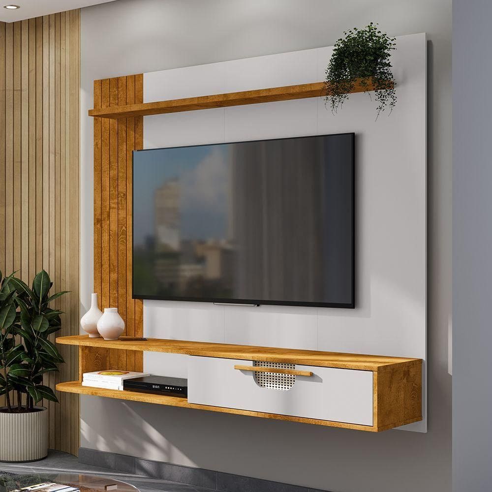 Painel Suspenso Para Tv Até 65 Polegadas Zeus Naturalle Off White