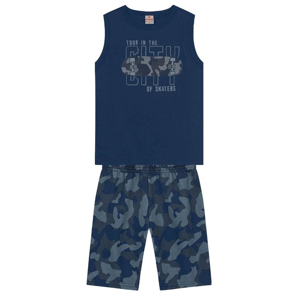 Conjunto infantil menino skate Brandili