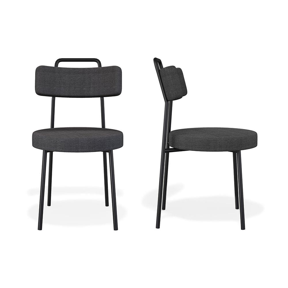 Conjunto 02 Cadeiras Bock Linho Grafite - SSX Multicoisas