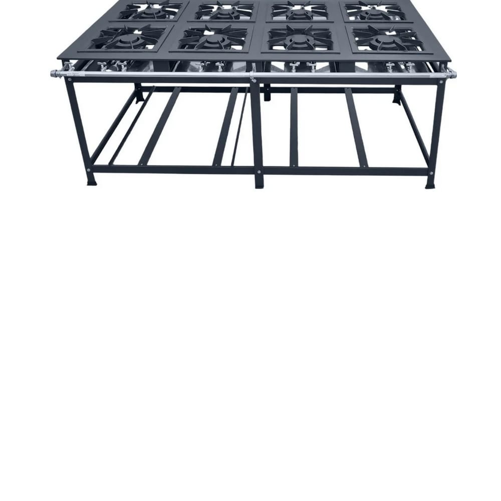 Fogão Industrial 8 Bocas Duplas 40x40 P8 Leona