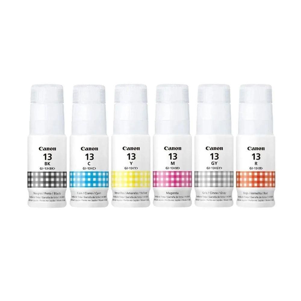 Kit 6 Cores Tinta Canon Gi-13 Gi13 autêntico Para Impressora Mega Tank G510 G610 G-510 G-610 6x60ml