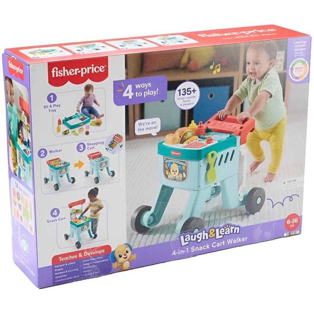FisherPrice Andador Carro de Snacks 4 em 1 Mattel JGW95