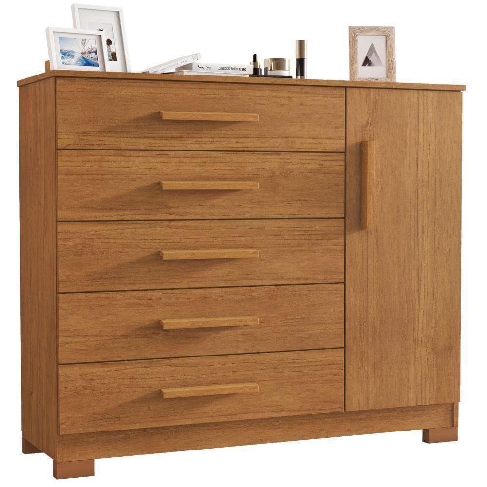 Cômoda Pietra Cinamomo 1 Porta 5 Gavetas Jcm Movelaria