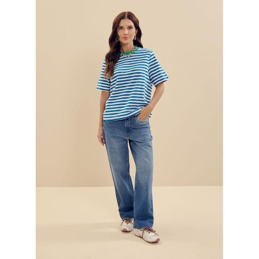 Blusa feminina com listras collab Essendi e Brandili