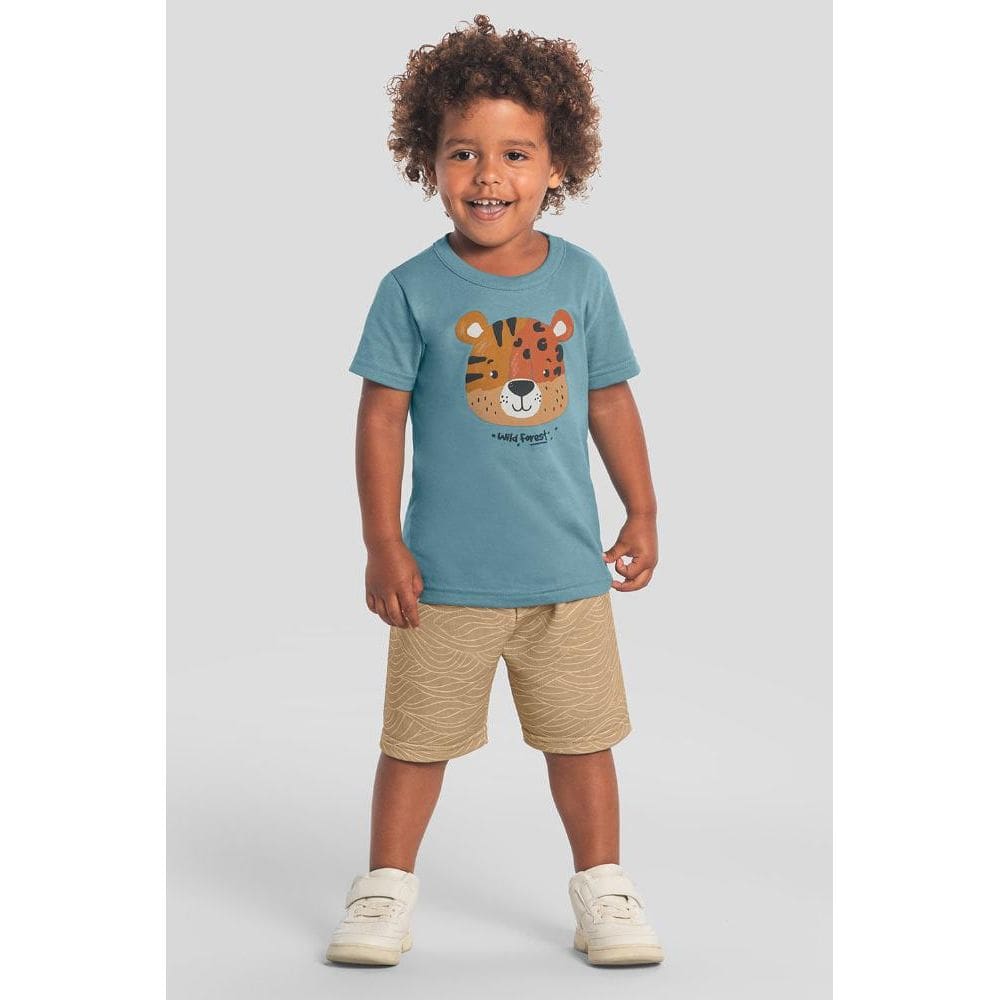 Camiseta infantil menino de tigre Brandili