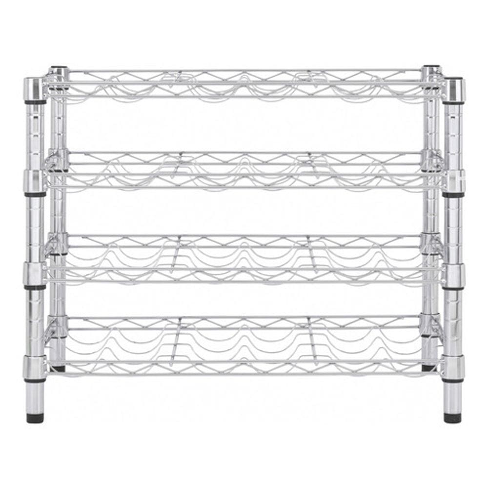 Estante Adega De Vinho Aco Inox 47x60x35cm - 24 Garrafas Cinza