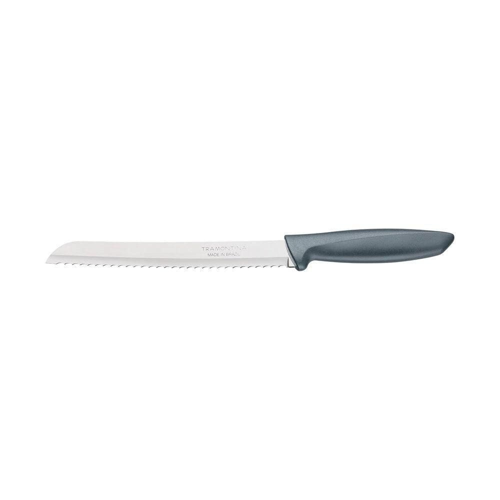 Faca Para Pão Tramontina Plenus Com Lâmina Em Aço Inox E Cabo De Polipropileno Cinza 8” Tramontina