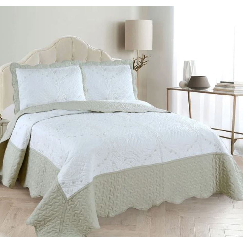 Kit Colcha Casal Maison 2,20m x 2,40m com 3 Peças - Rozac - Bege
