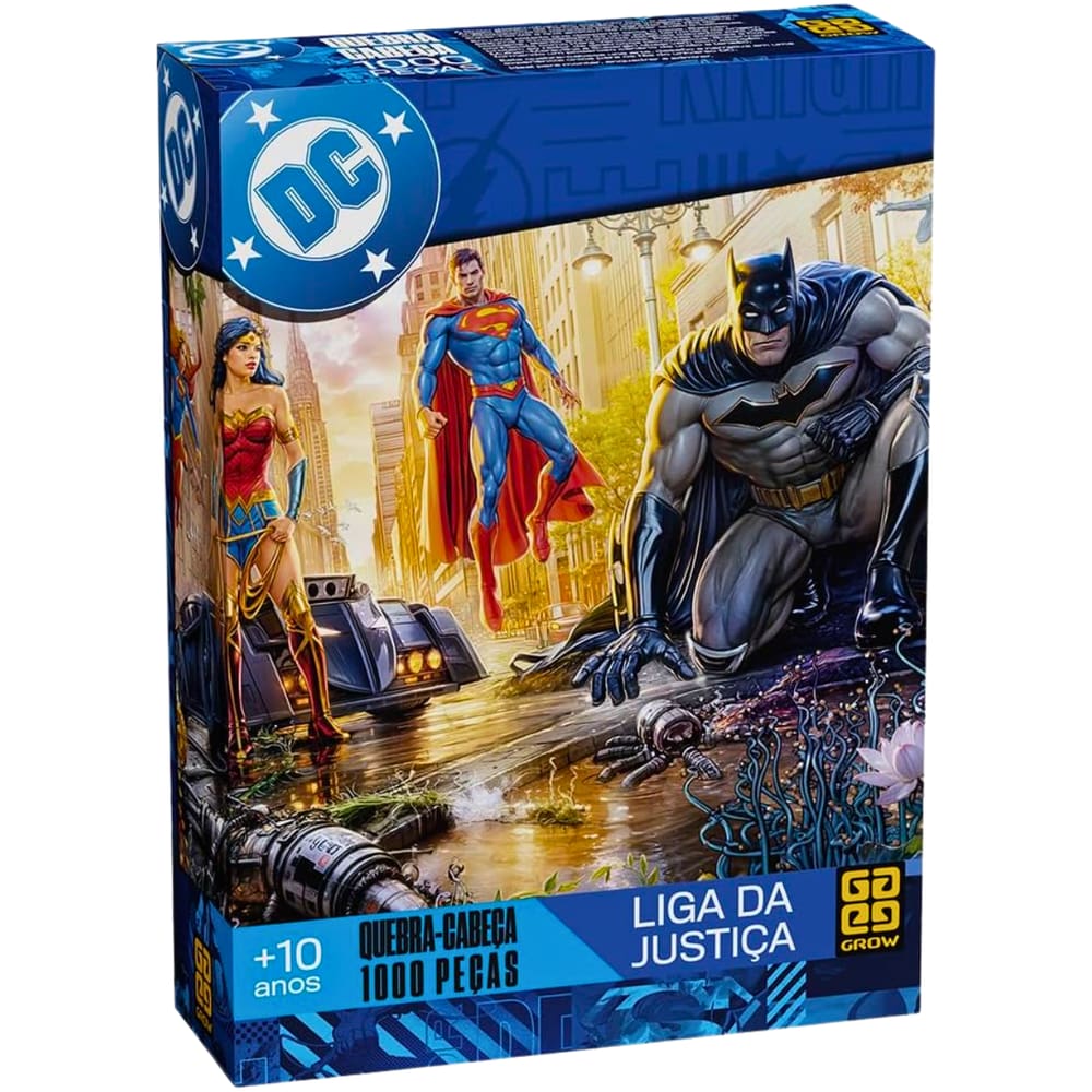 Quebra Cabeça Puzzle 1000 Peças Liga Da Justiça Grow