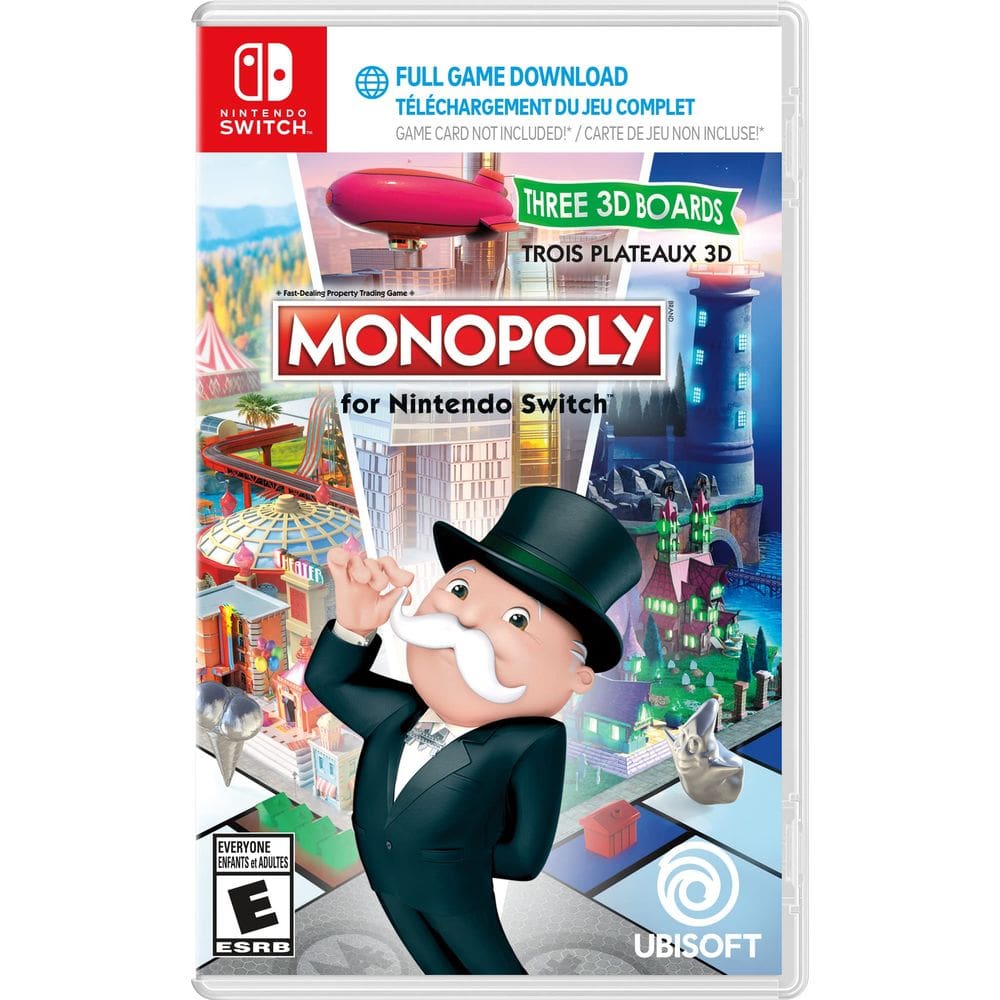 Jogo de tabuleiro Ubisoft Monopoly NSW completo na caixa