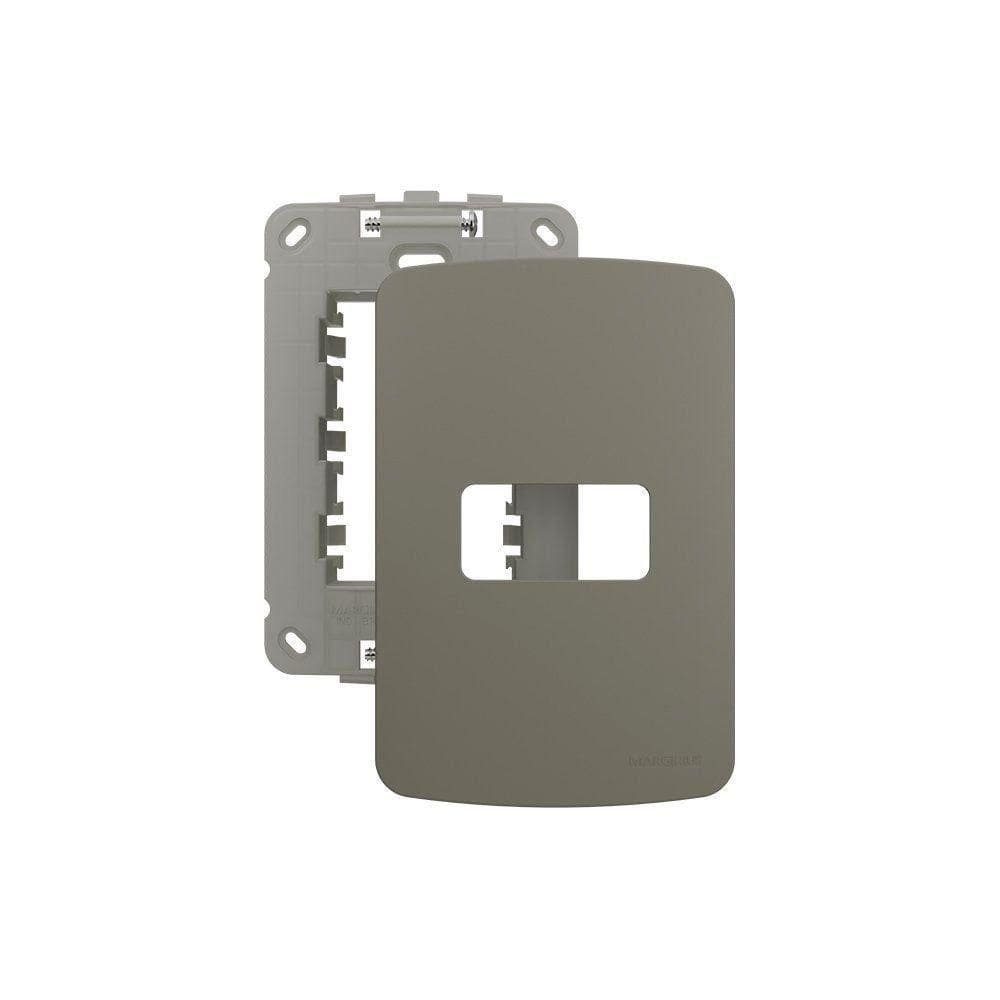 Placa Com Suporte Margirius B3 Colors 4x2 Para 1 Módulo Horizontal Argila