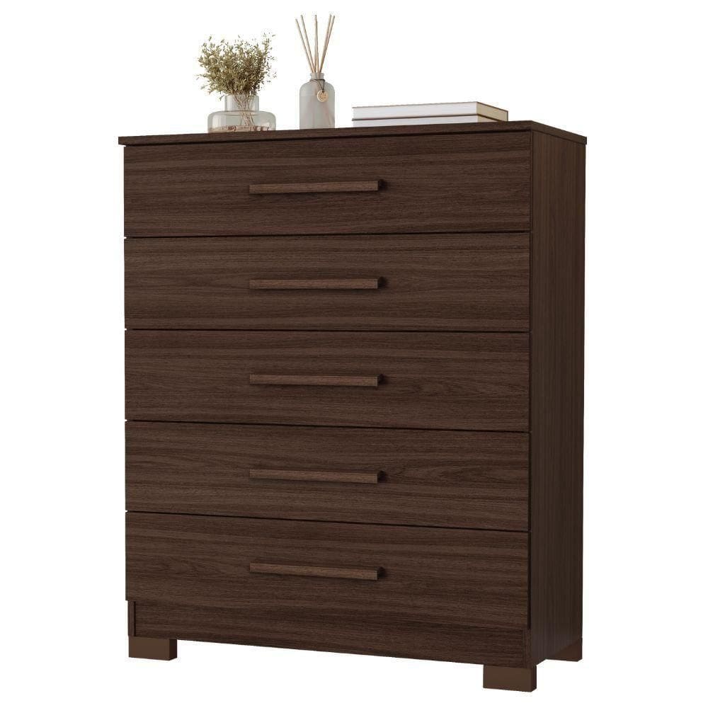 Cômoda Cristina Café 5 Gavetas Jcm Movelaria