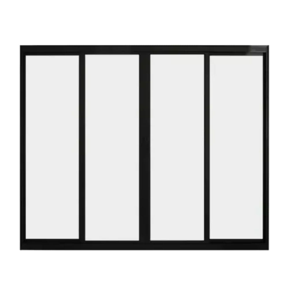 Janela de Correr em Alumínio 4 Folhas 1,00x1,20 Metros Preto com Grade - PTORD2268 - HALE