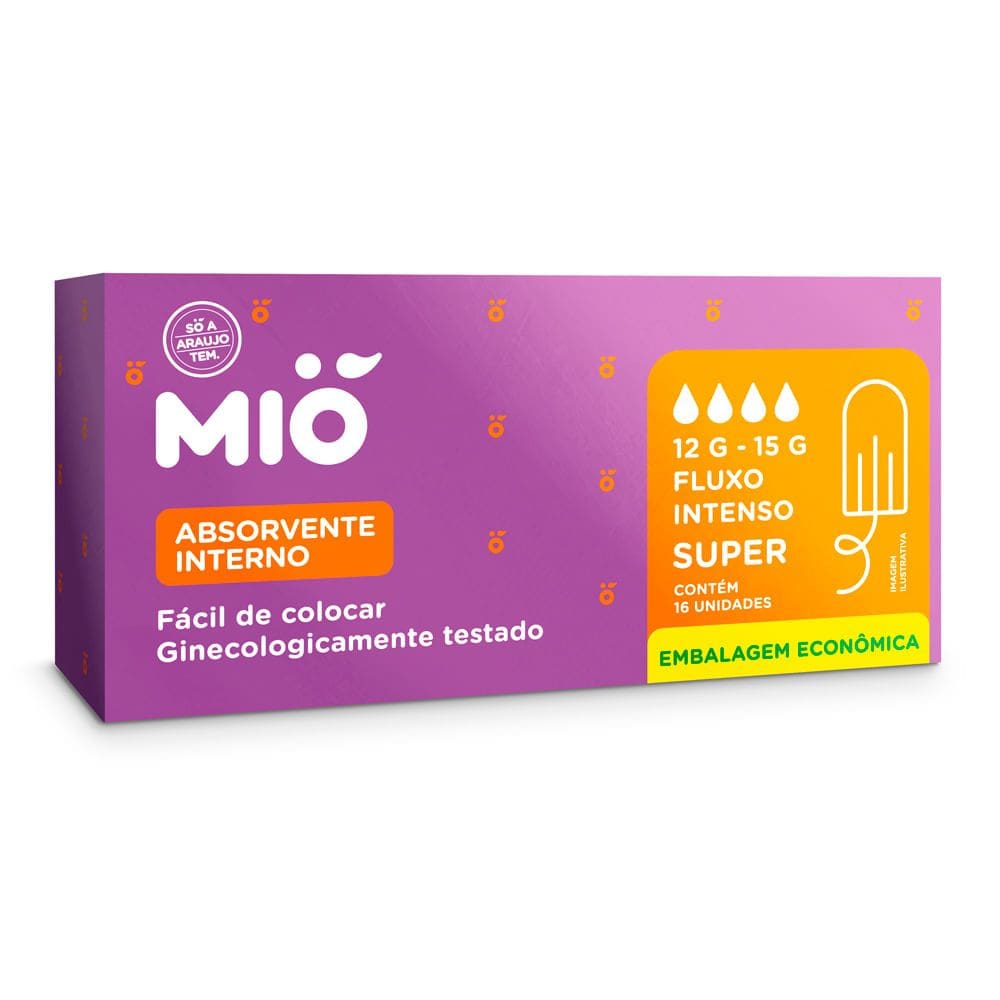 Absorvente Interno Mió Super Fluxo Intenso 16 Unidades