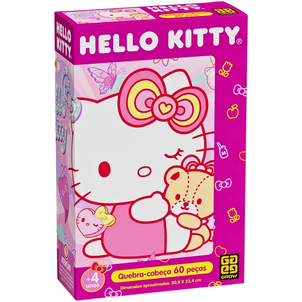 Quebra Cabeça Puzzle 60 Peças Hello Kitty Brilhante Grow