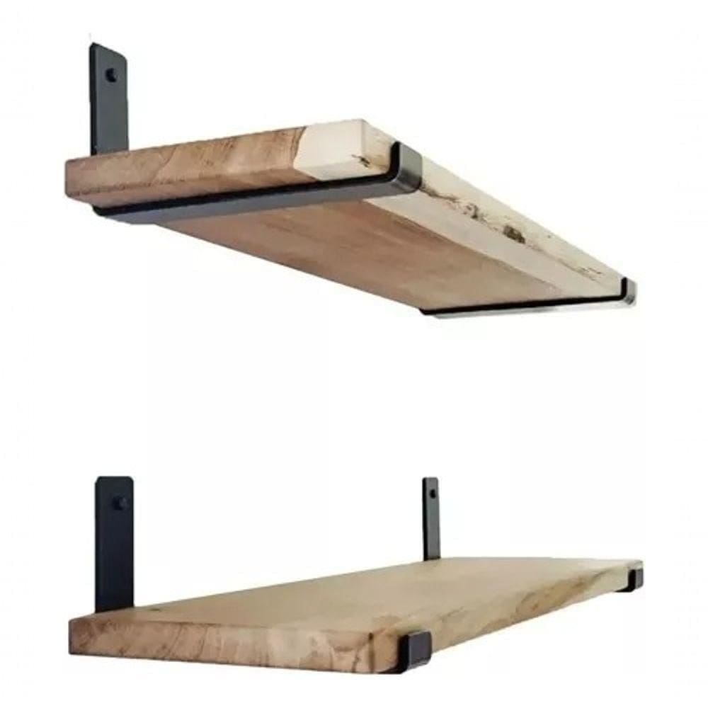 Estante 60x50x20cm Com Par De Mão Francesa Para Home Preta Parede