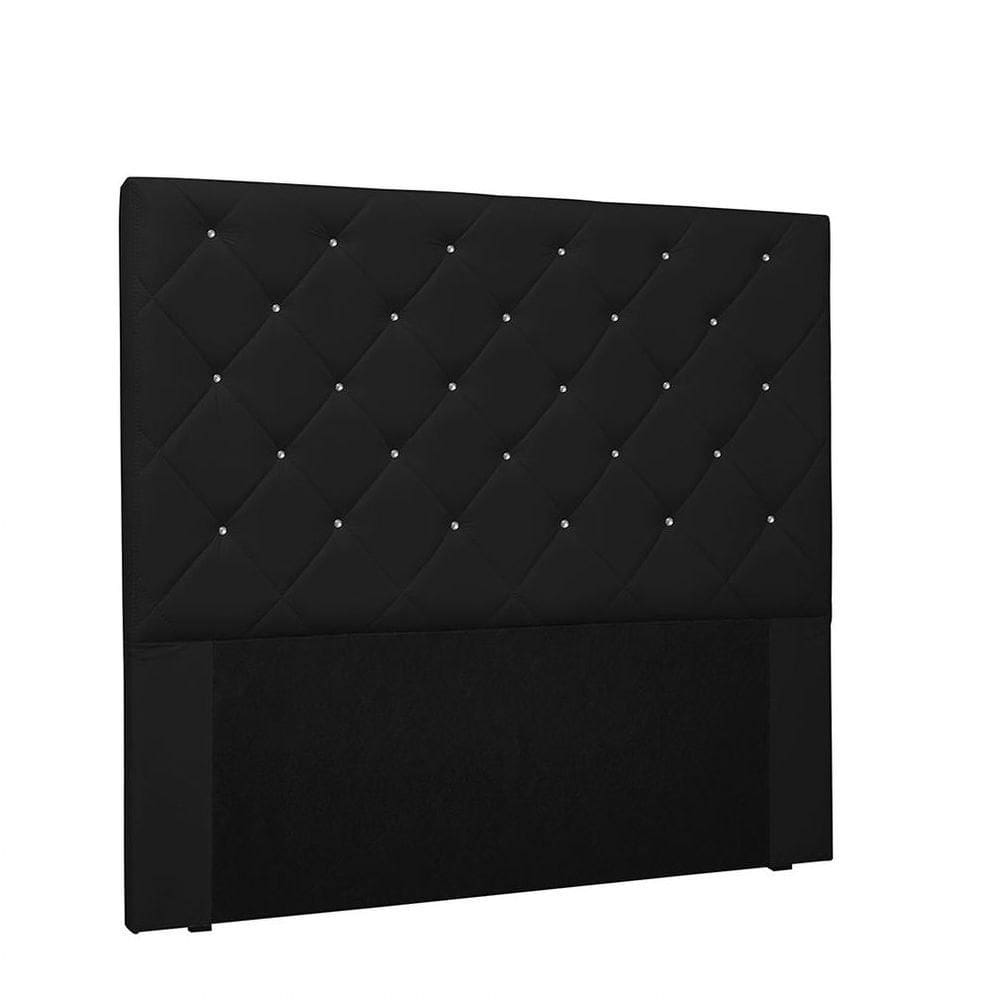 Cabeceira Tania Cama Box Solteiro 90Cm Corino Preto