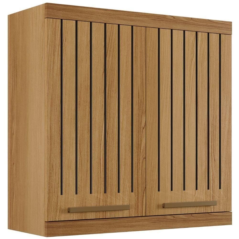 Armário Aéreo Gold 2 Portas Cinamomo Ripado Arte Móveis