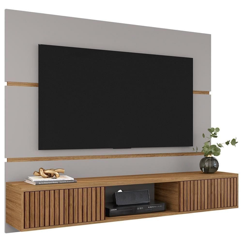 Painel Suspenso Tv 65 Pol 160 Cm Ambar Off White Cinamomo Bechara