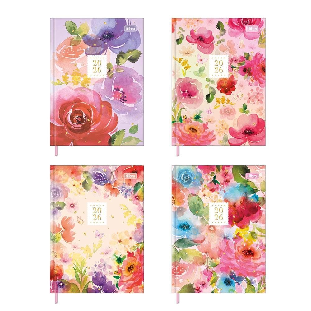 Agenda costurada diária Feminine 2025 Tilibra