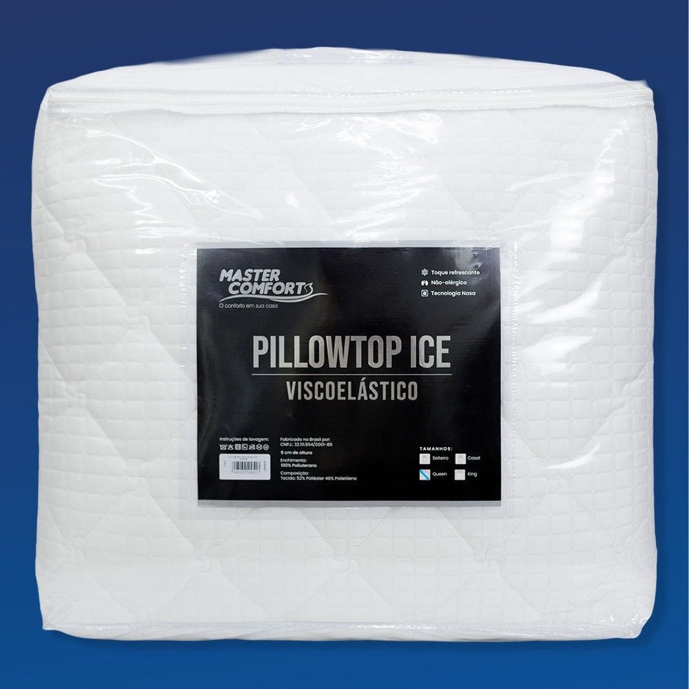 PillowTop ViscoICE p/ colchão Queen alt 16cm Master Comfort