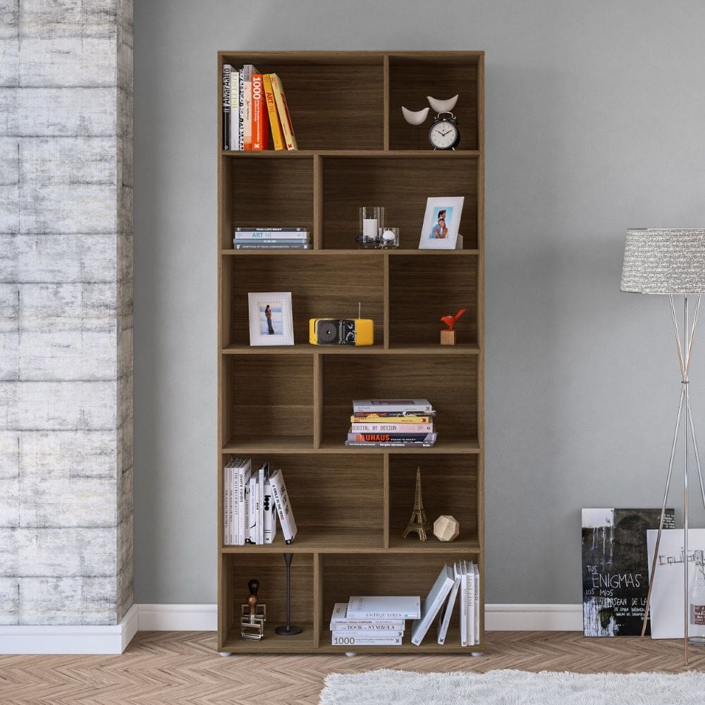 Estante Xangai 12 Nichos Assimétricos Castanho Politorno Móveis