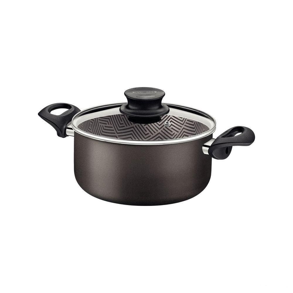 Caçarola Tramontina Paris Antiaderente Starflon Max Chumbo Com Tampa De Vidro 18 Cm 2,1 L Tramontina