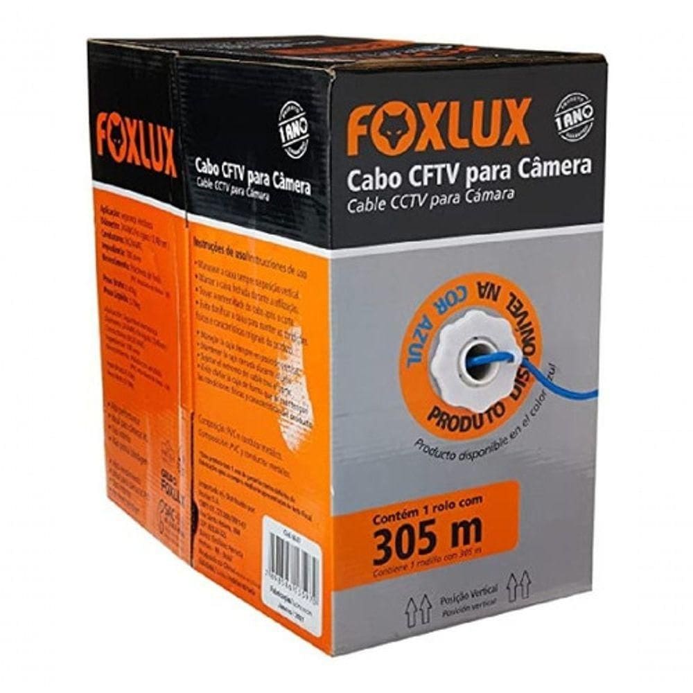 Cabo Cftv Para Camera 305 Metros Foxlux