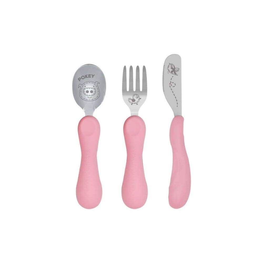 Jogo Anatômico Colher Garfo E Faca Com Inox Porquinha Pokey 3Pcs - Marcus  Marcus