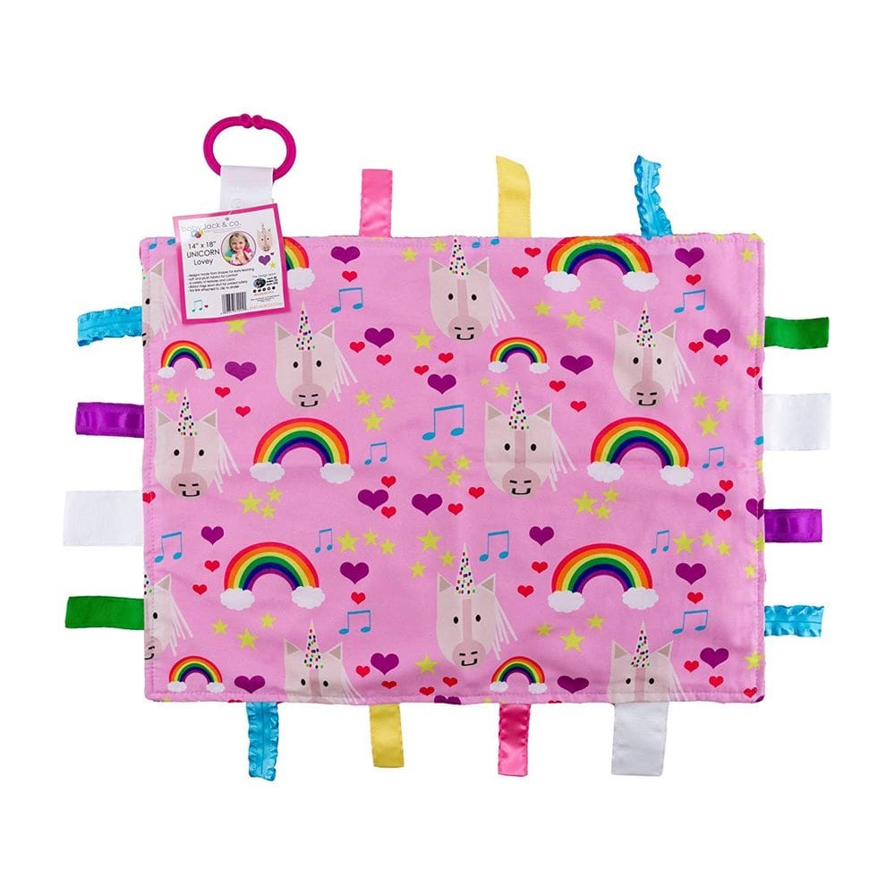 Cobertor de segurança The Learning Lovey Unicorn Baby Jack