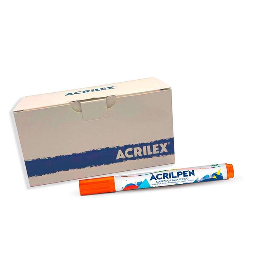Caneta para tecido Acrilpen Laranja 517 com 6 unid - Acrilex