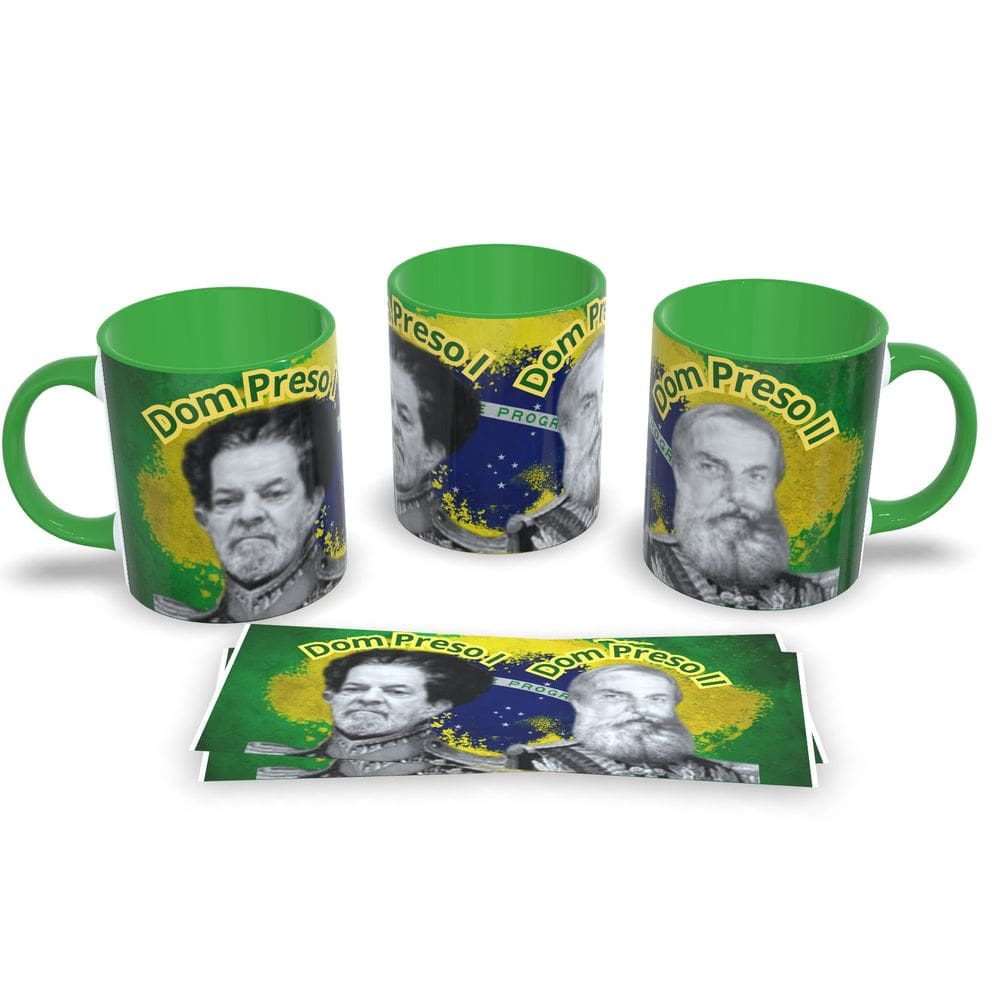 Caneca de Porcelana Estampa Dom Preso 1 e Dom Preso 2 Memes Engraçados