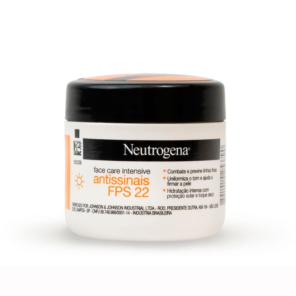 Creme Facial Neutrogena Face Care Intensive Antissinais FPS 22 com 100g