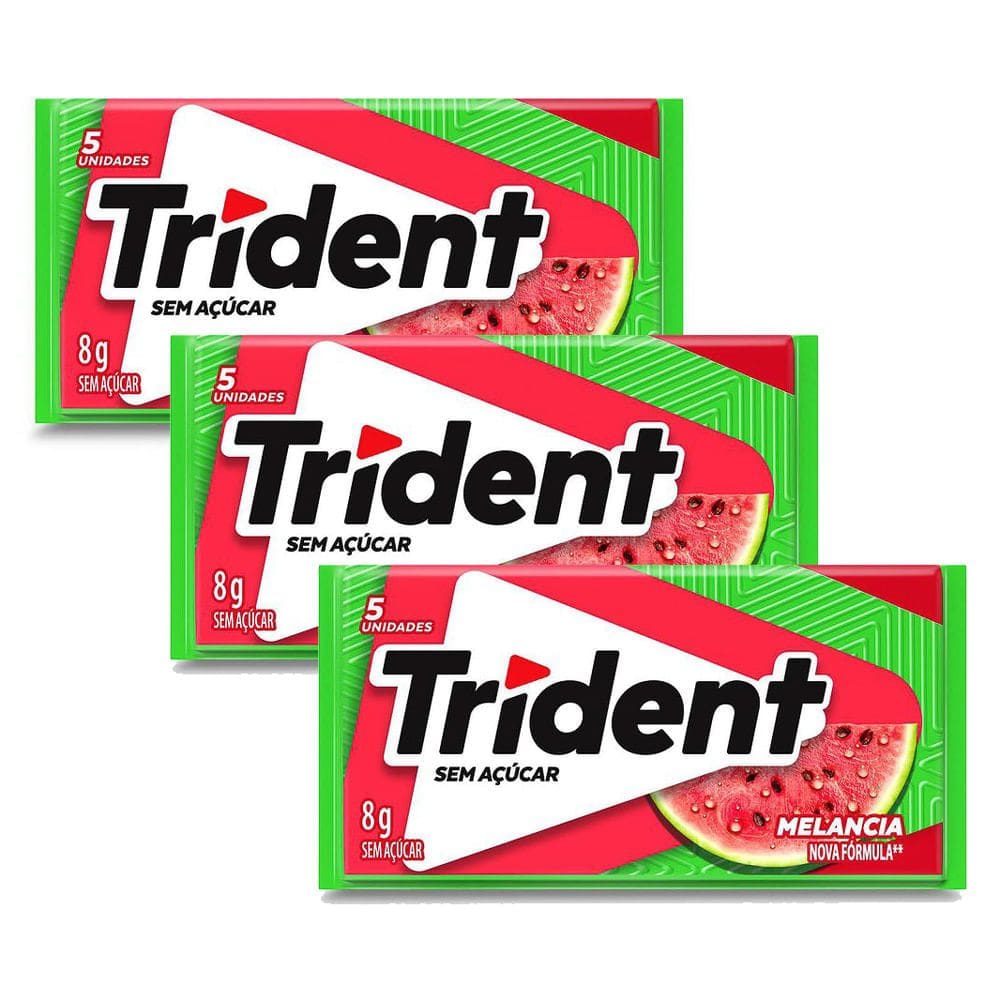 Kit 3 Chiclete Trident Melancia 8g