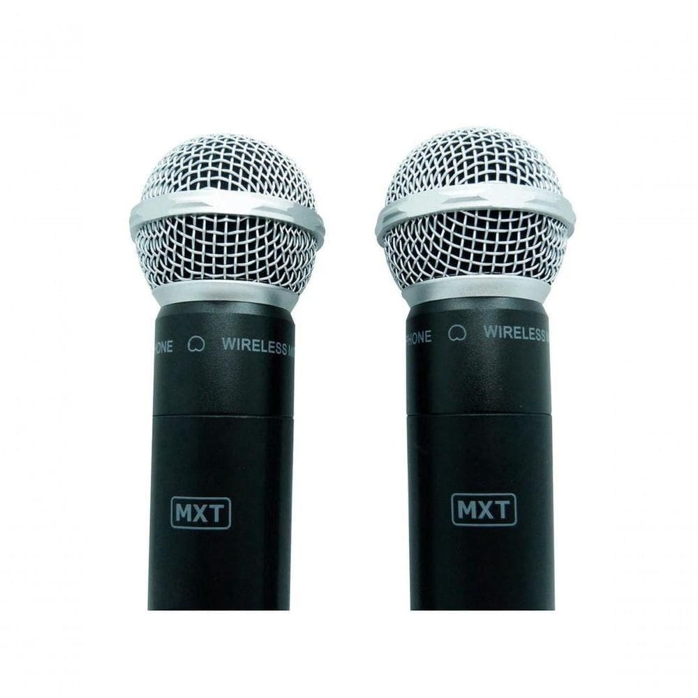 Microfone Mxt Sem Fio Duplo Uhf302 Maleta Freq...